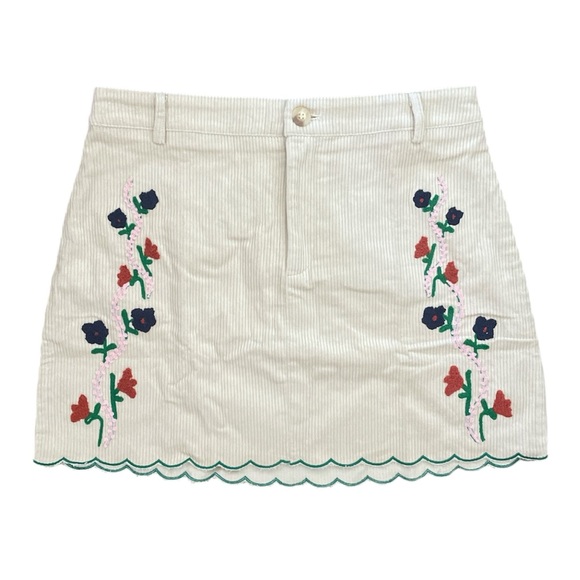 Anthropologie Dresses & Skirts - NWT ANTHRO JACQUIE THE LABEL Floral Embroidered Cream Skirt SIZE LARGE